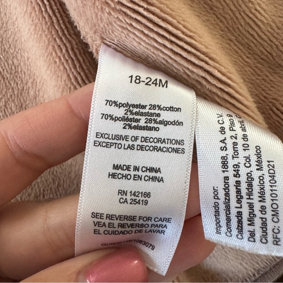 Peek Cozy Tan Mauve Button-Up Cardigan Jacket 18-24M - Picture 5 of 5